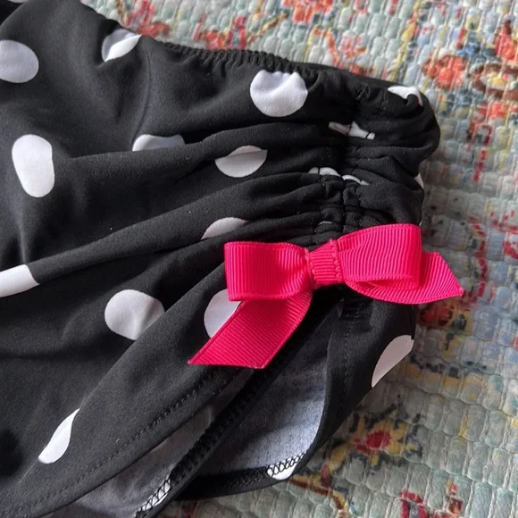 VENUS Marilyn Polka Dot Bikini Bottom Black & White Pink Size 12 - Picture 4 of 10